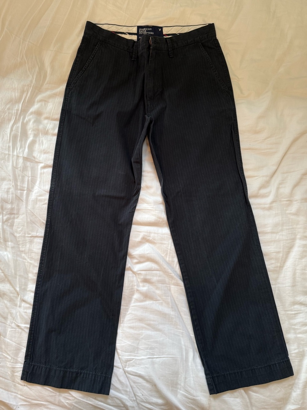 American Eagle Outfitters Black Straight-Leg Chinos